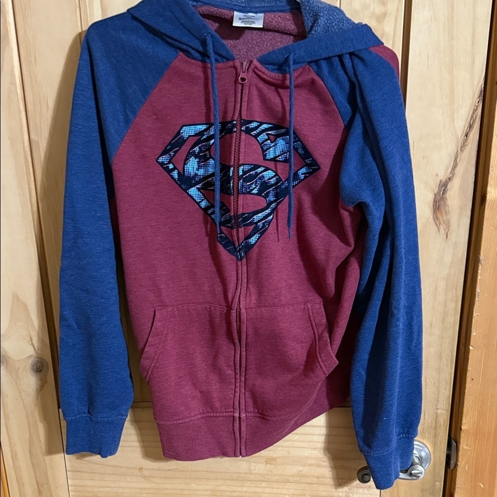 Superman Logo Hoodie in Red and Blue